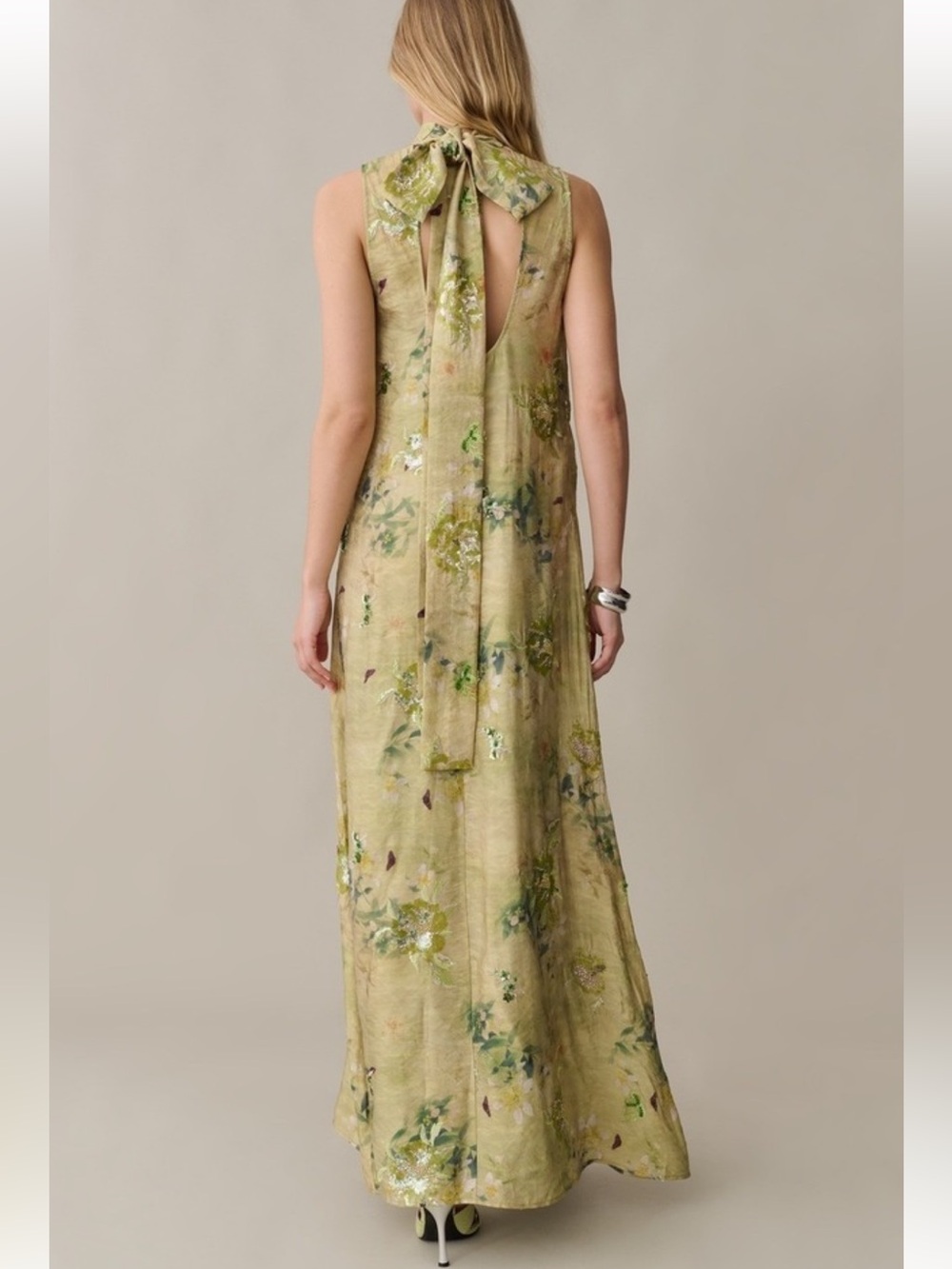 O.P.T. Naia Green Maxi Dress NWT Size Small Viscose Few Moda - Picture 7 of 8